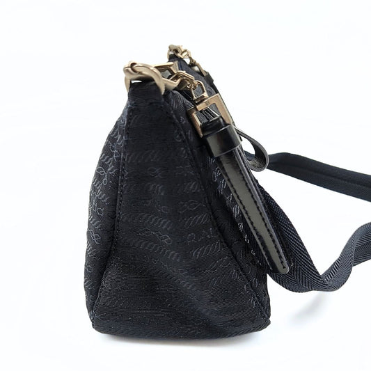 Luxury Pradashoulder bag in blue monogram nylon