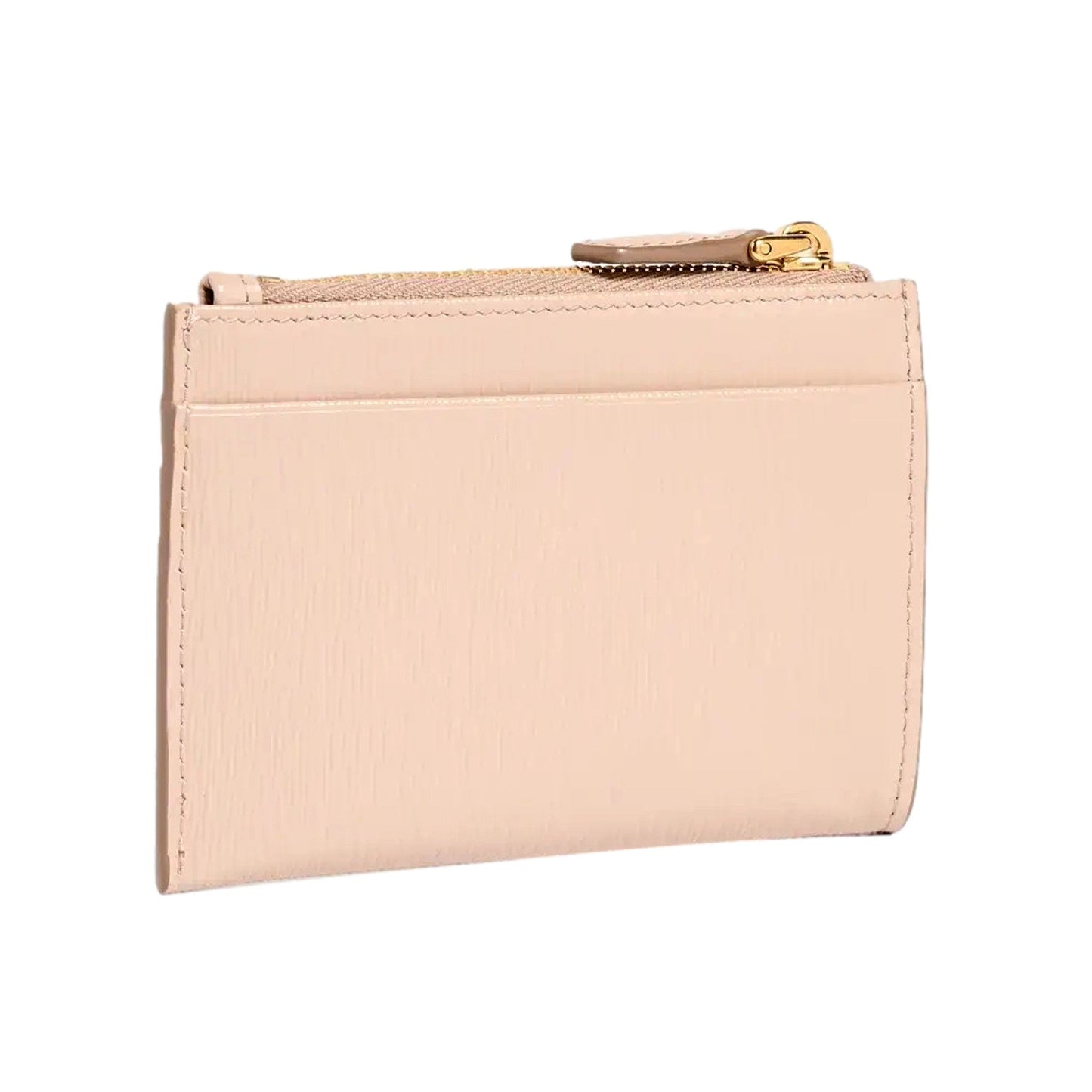 Luxury PradaVitello Move Card Holder Wallet Cipria Beige Leather Logo Plaque