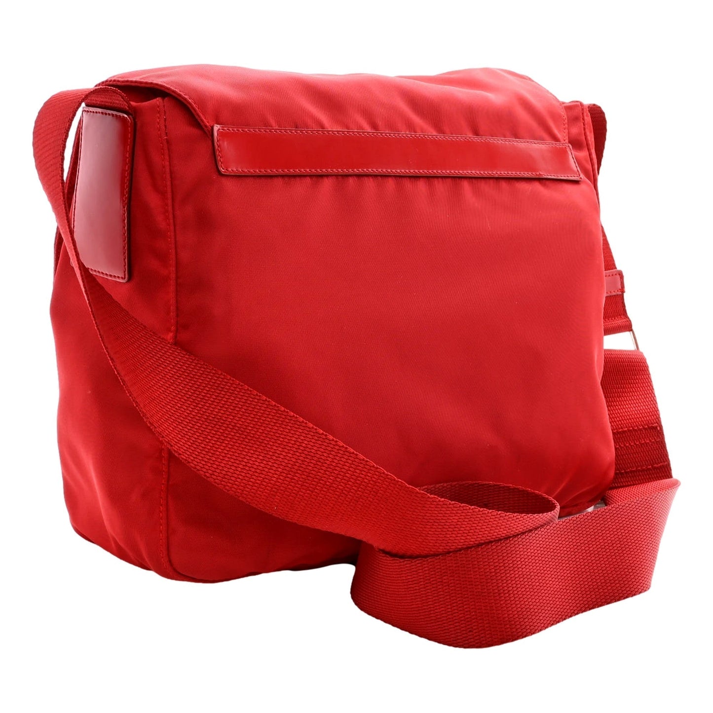Luxury PradaRosso Pattina Nylon Red Medium Messenger Bag