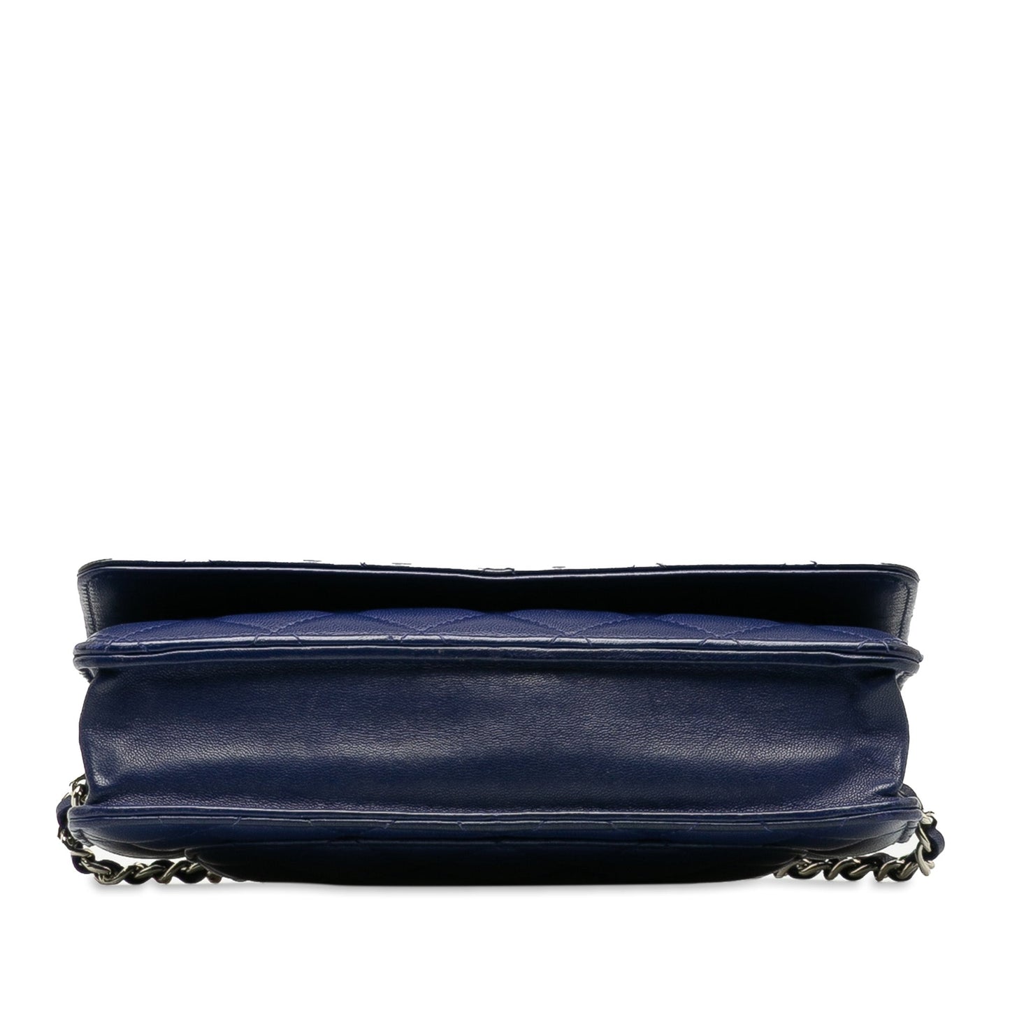 Luxury Chanel Wallet On Chain Blue Lambskin Silver