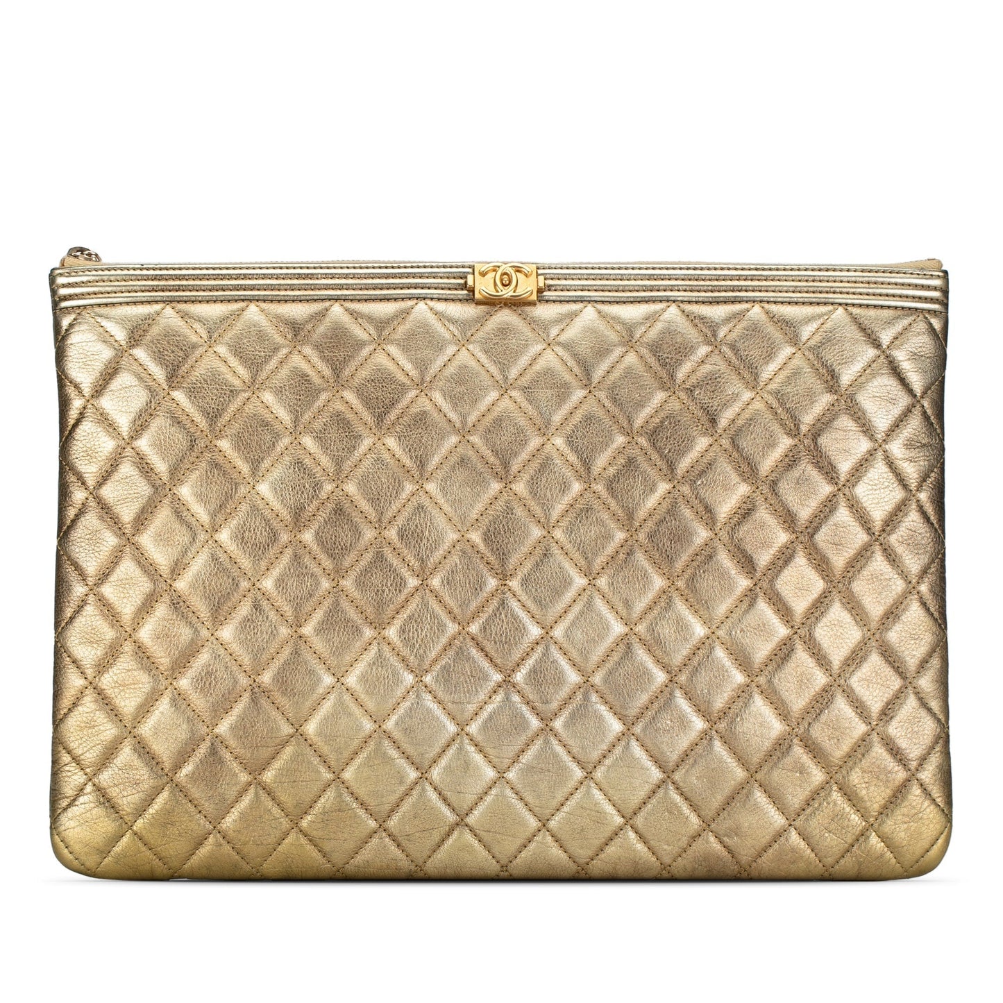 CHANEL Large Lambskin Boy O Case Clutch Clutch Bag