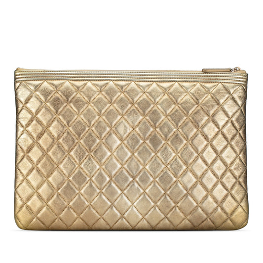 CHANEL Large Lambskin Boy O Case Clutch Clutch Bag