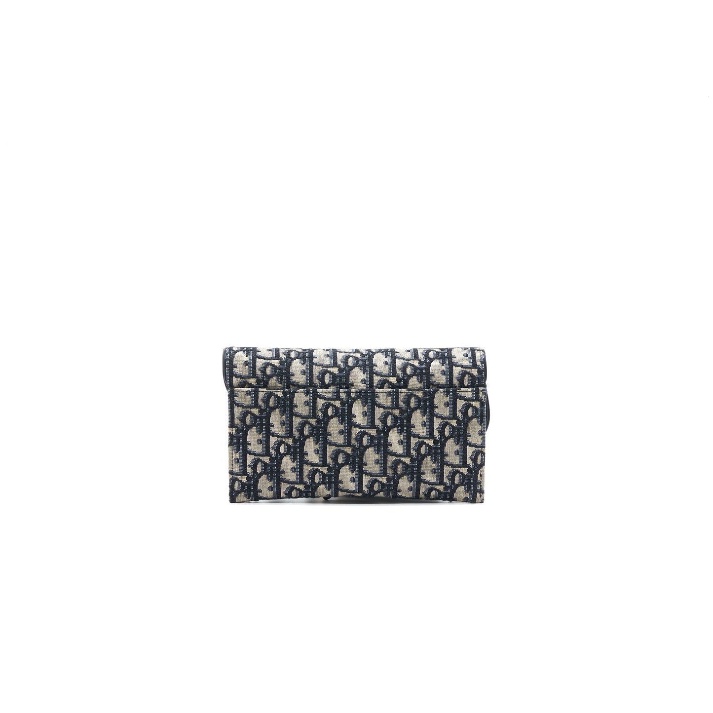 Luxury Dior Saddle Wallet with Chain Blue Oblique Jacquard