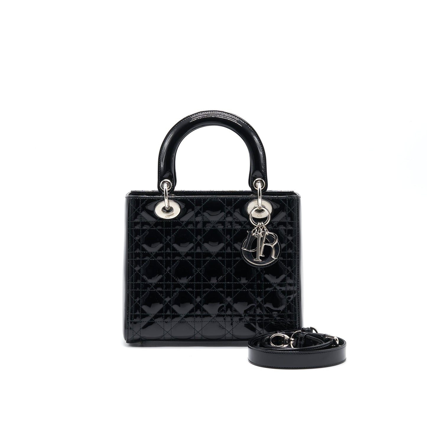Luxury Dior Black Patent leather Medium Lady Luxury Dior Tote