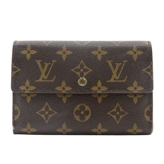 LOUIS VUITTON Tri-fold wallet M61202 Monogram canvas Brown Porto Tresol Etui Papie