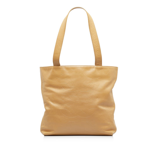 Luxury Chanel CC Embossed Leather Tote Bag