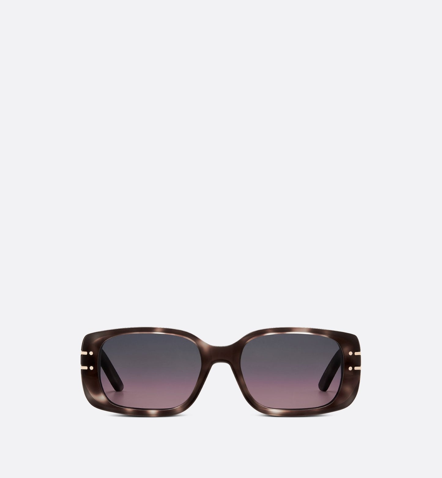 Luxury Diorsignature S12I Light Gray Tortoiseshell Effect Rectangular Sunglasses