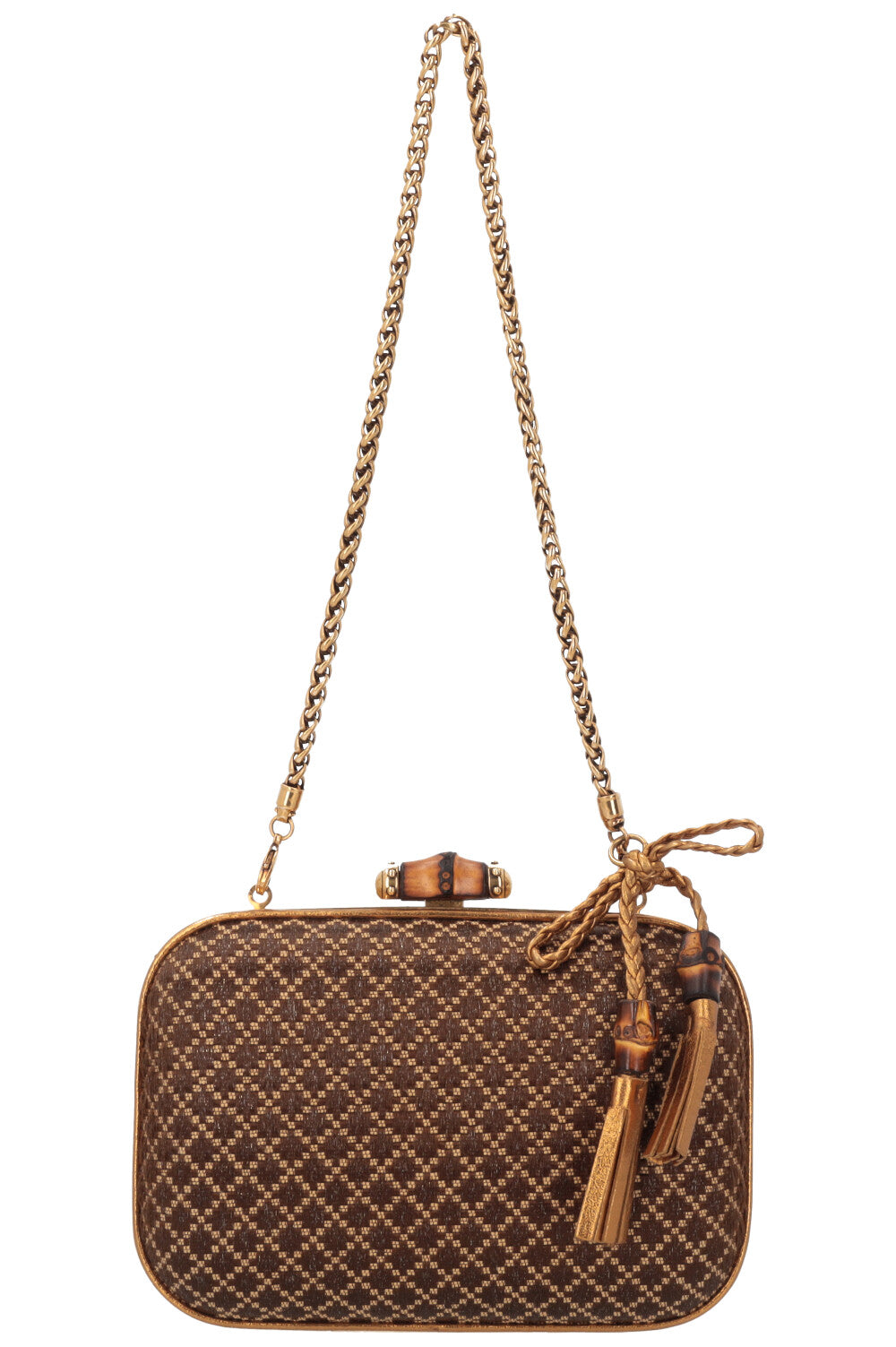 Luxury Gucci Trending 2025 Luxury Gucci Trending 2025 Bamboo Minaudiere Clutch Brown Gold