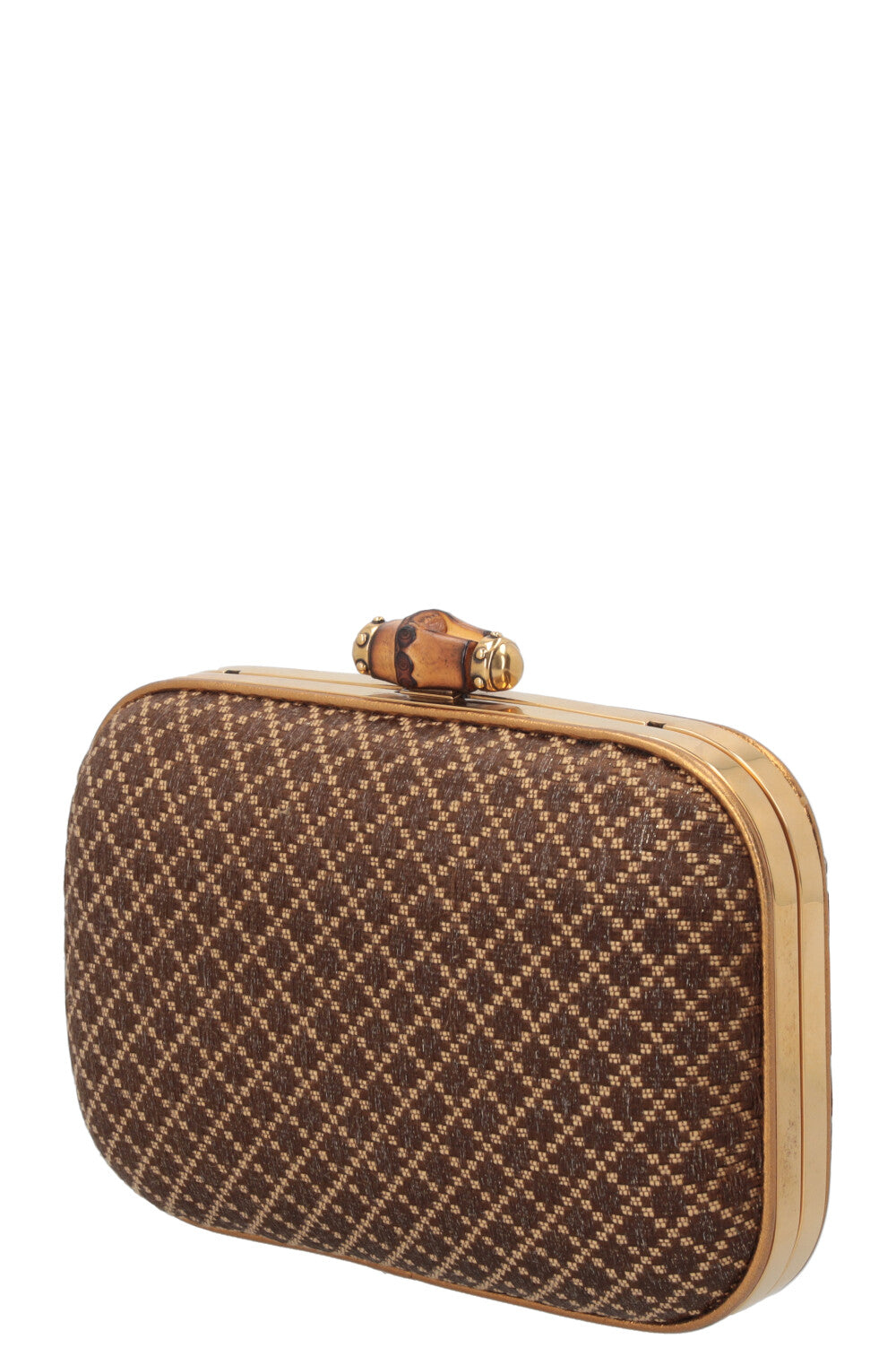 Luxury Gucci Trending 2025 Luxury Gucci Trending 2025 Bamboo Minaudiere Clutch Brown Gold