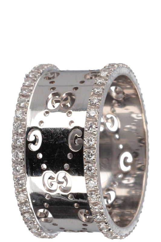 Luxury Gucci Trending 2025 Icon Ring White Gold Diamonds