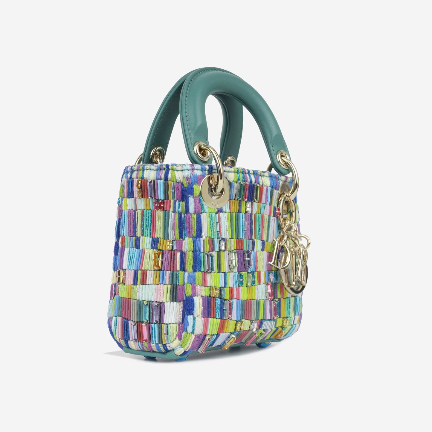 Luxury Dior Micro Lady Luxury Dior - Minjung Kim Beaded Teal
