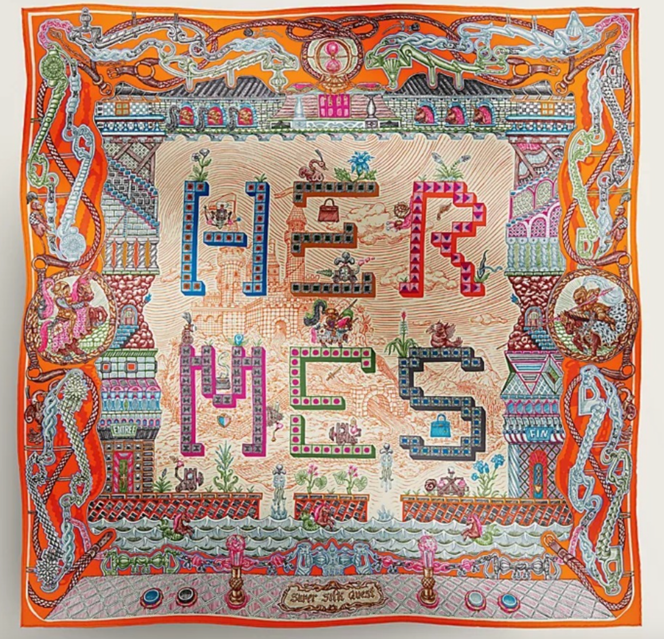 Hermès Super Silk Quest Scarf 90