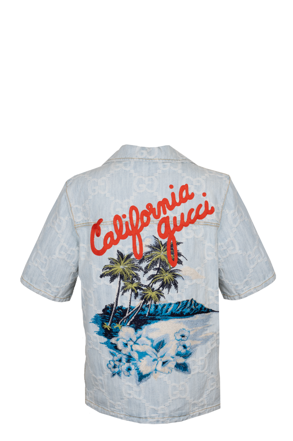 Luxury Gucci Trending 2025 California Embroidered GG Denim Jacket Blue