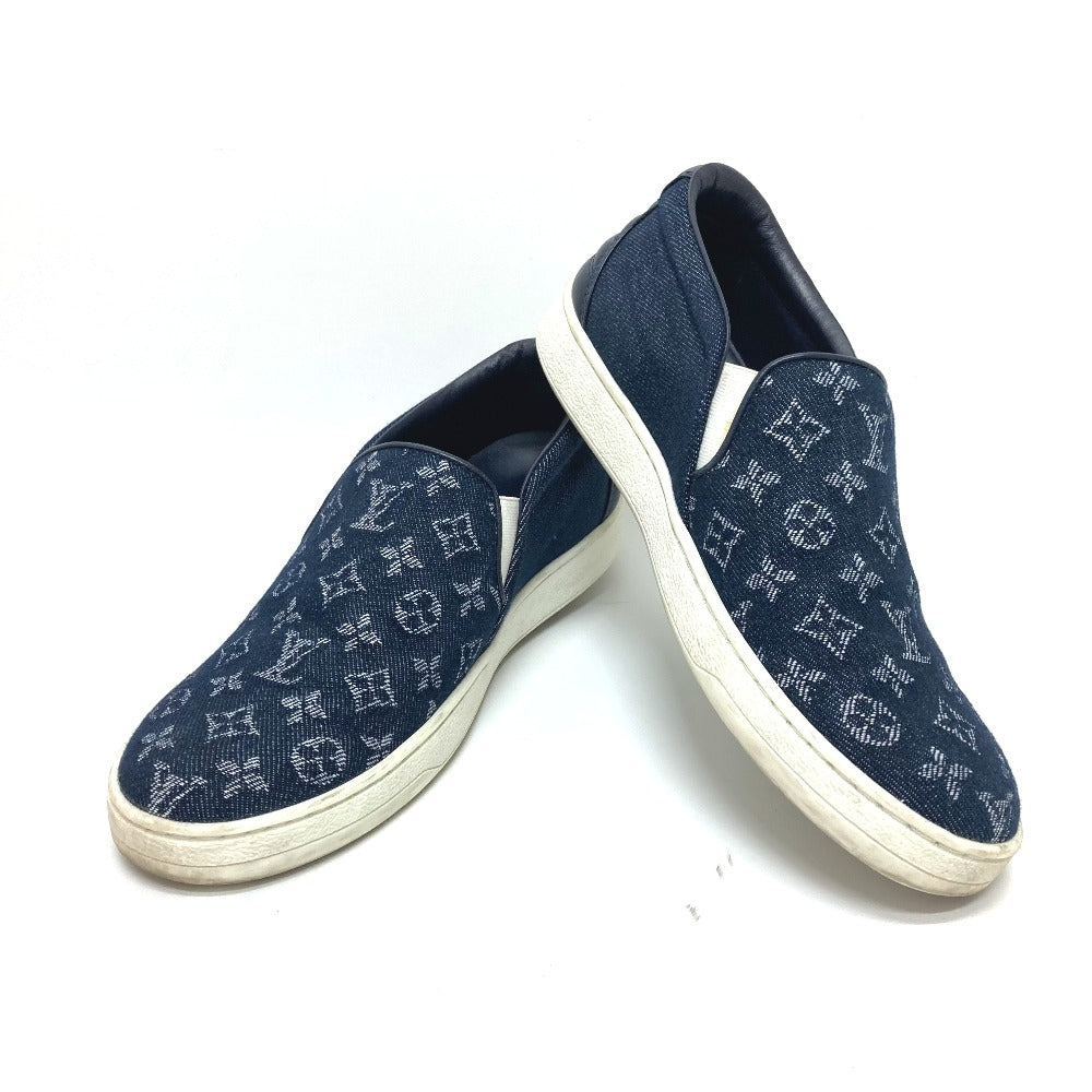 LOUIS VUITTON Slip-on Monogram denim blue Front row line Monogram denim 35 1/2