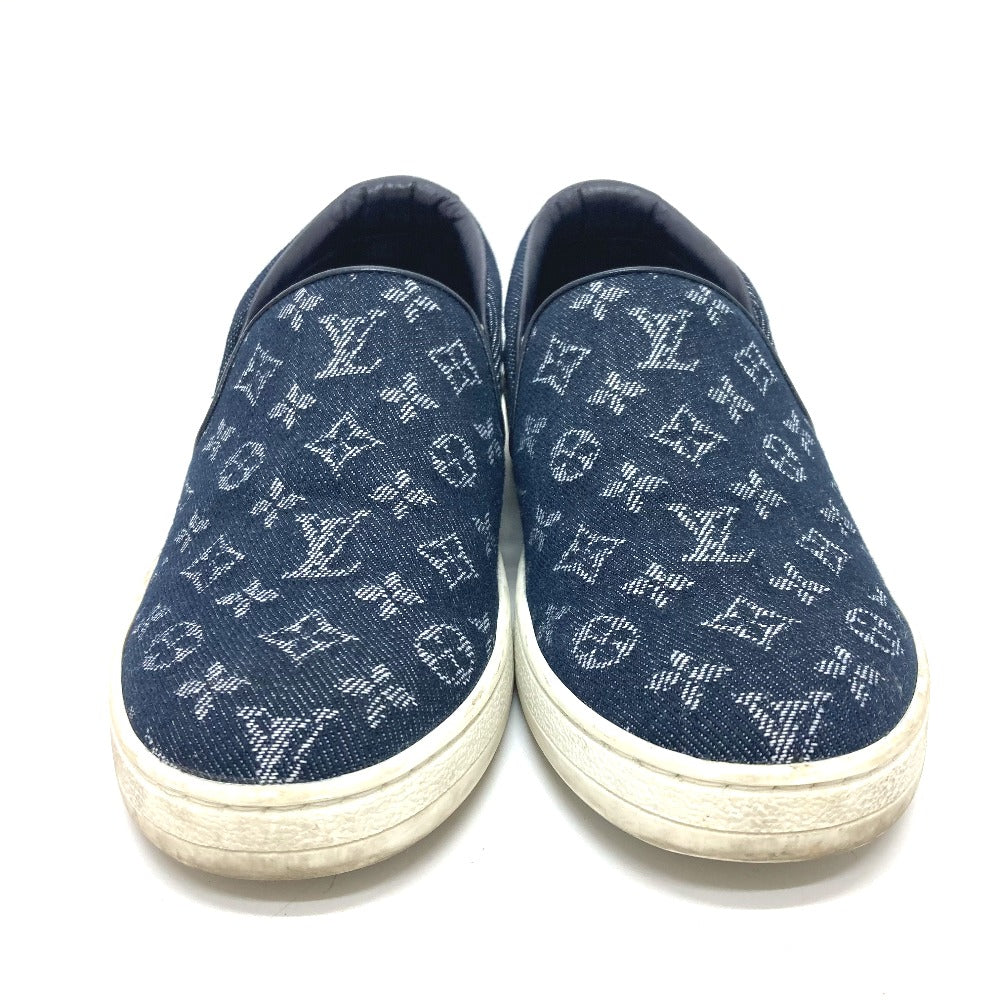 LOUIS VUITTON Slip-on Monogram denim blue Front row line Monogram denim 35 1/2