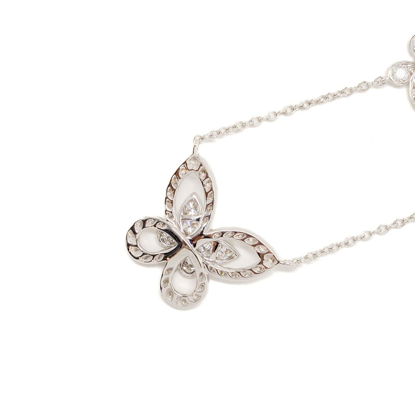 Graff Multi Butterfly Silhouette Diamond Pendant White Gold, Diamonds
