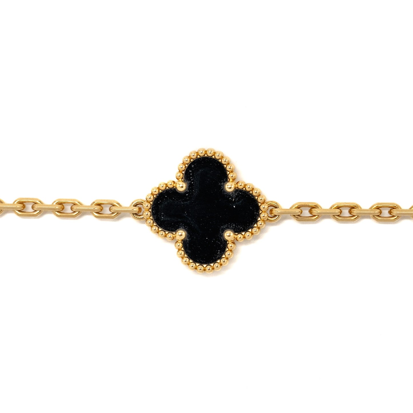 Van Cleef & Arpels Vintage Alhambra 5-Motif Bracelet Yellow Gold/ Onyx