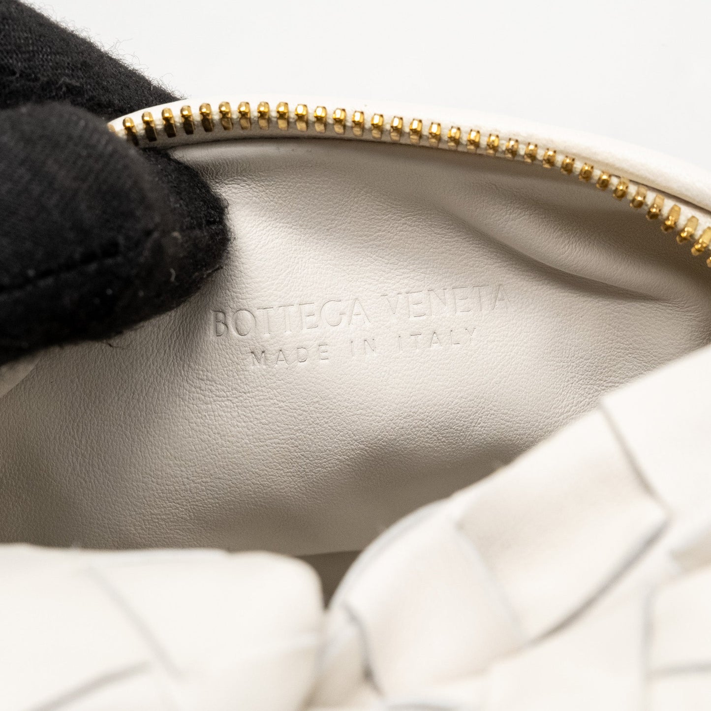 BOTTEGA VENETA Mini Jodie Lambskin Chalk GHW