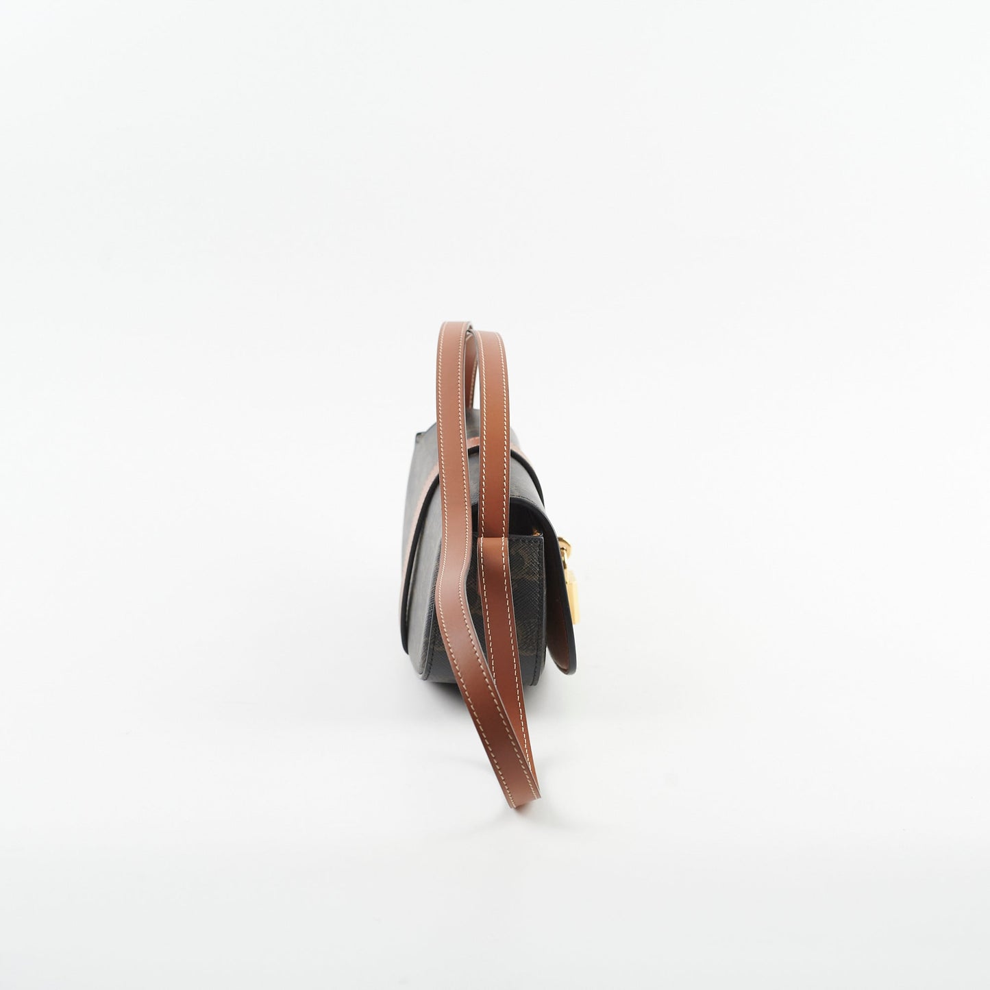Luxury CELINE Triomphe Tabou Clutch with Strap Brown/Tan