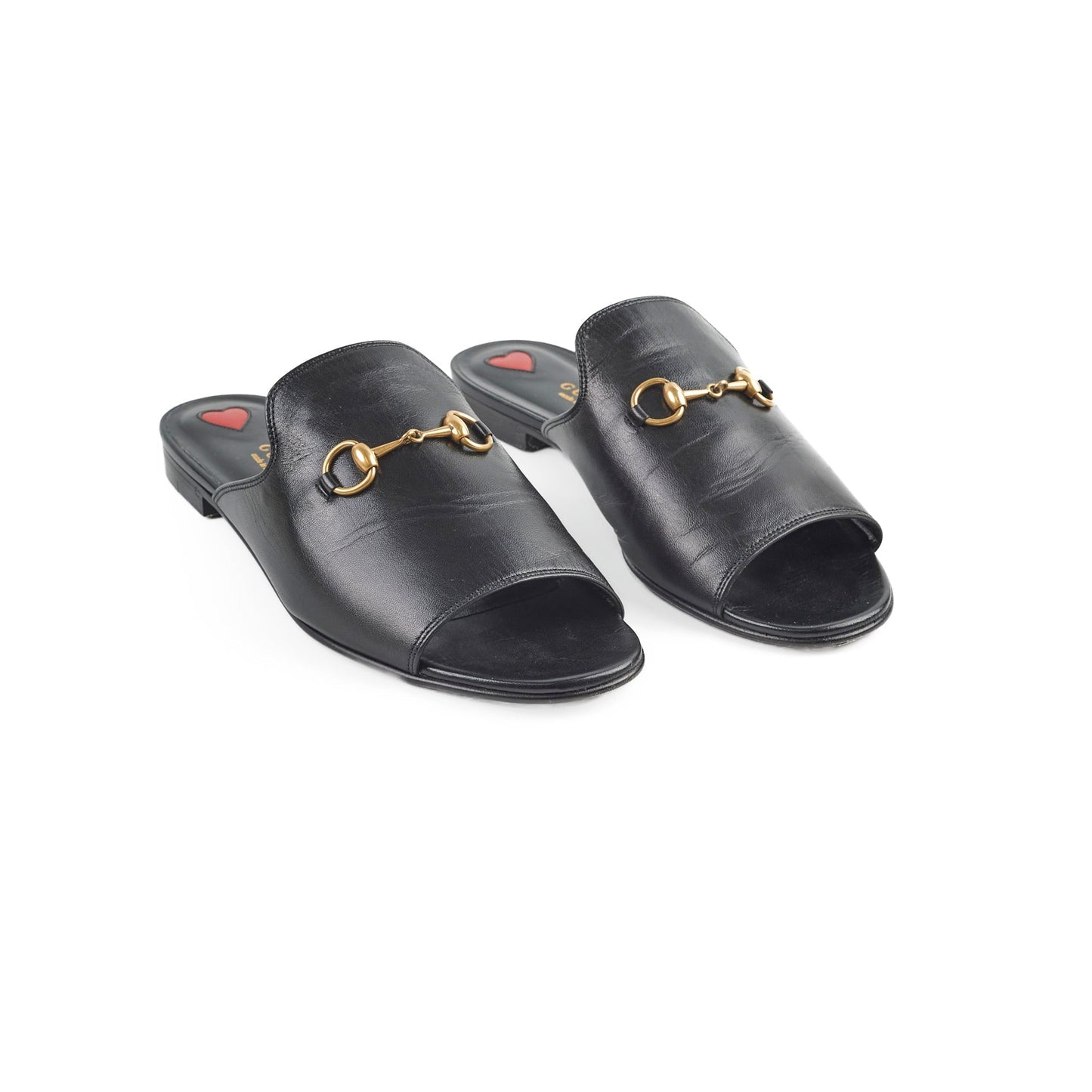 Luxury Gucci Trending 2025 Black Leather Horsebit Malaga Kid Flat Slides