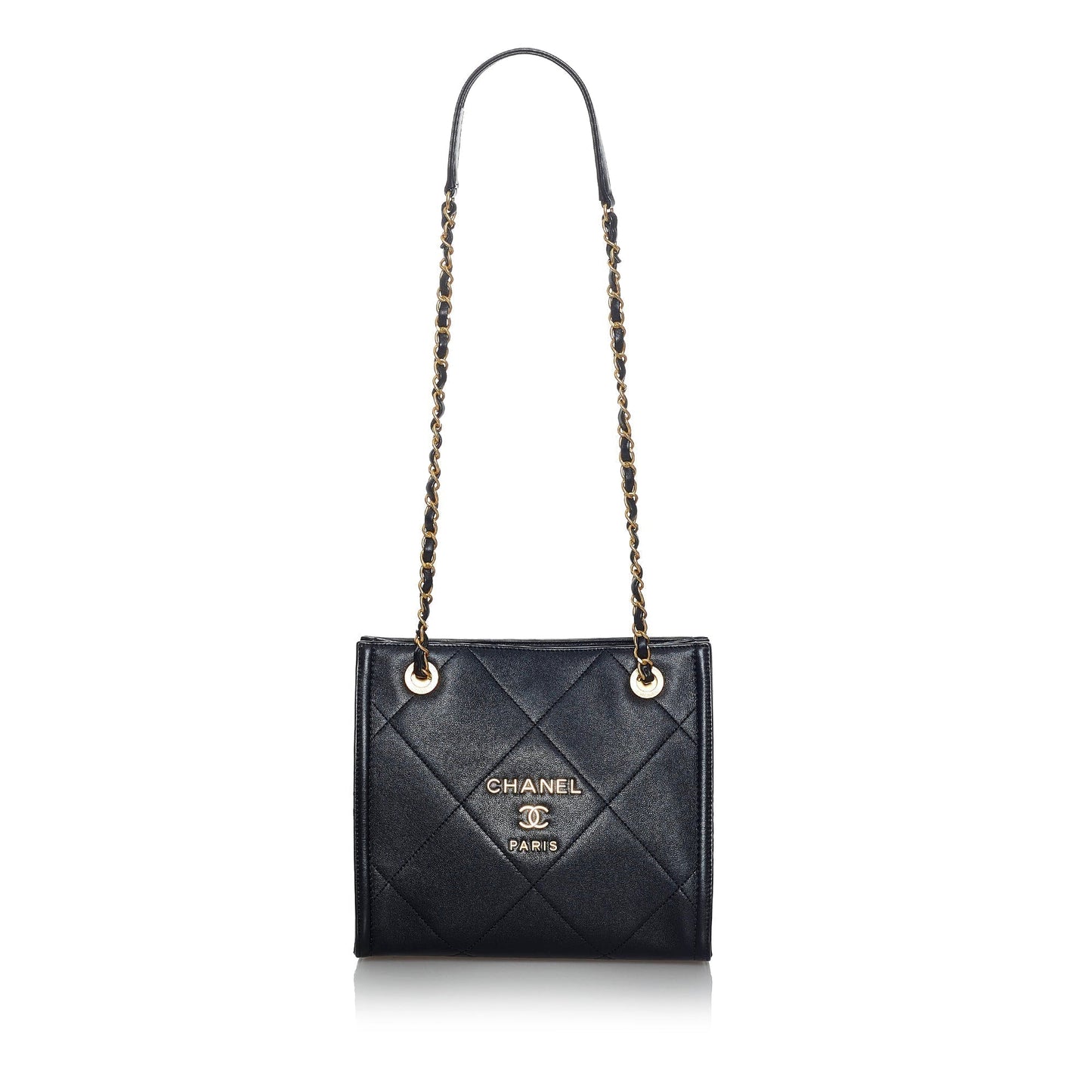 Luxury Chanel Shopper Tote Mini Black Calfskin Gold