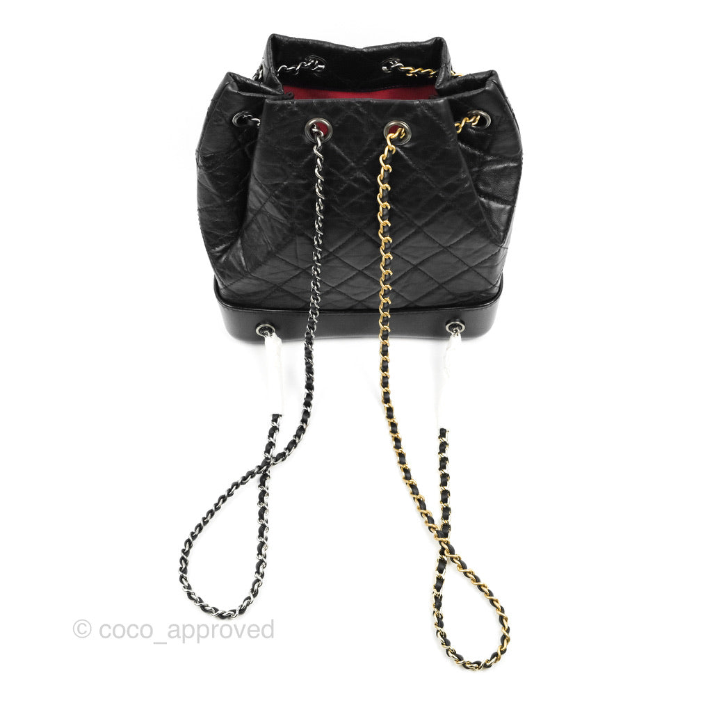 Chanel Small Gabrielle Backpack Black Aged Calfskin