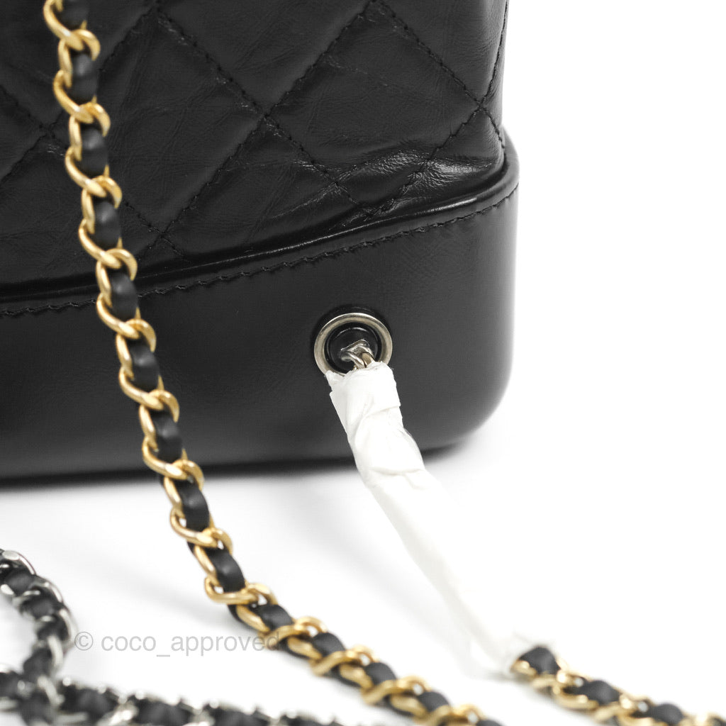 Chanel Small Gabrielle Backpack Black Aged Calfskin