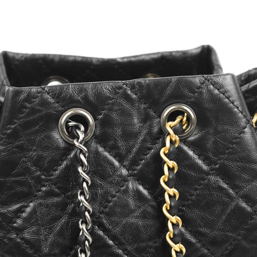 Chanel Small Gabrielle Backpack Black Aged Calfskin