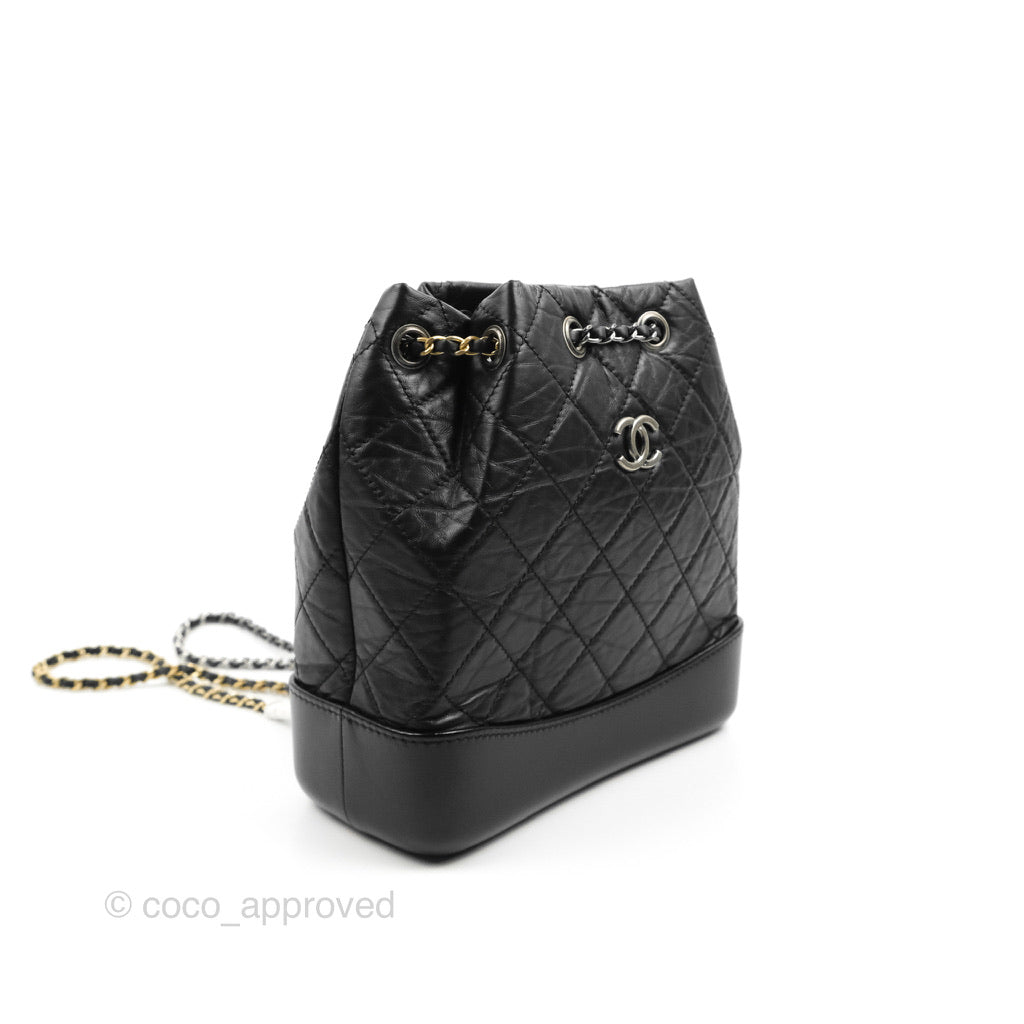 Chanel Small Gabrielle Backpack Black Aged Calfskin