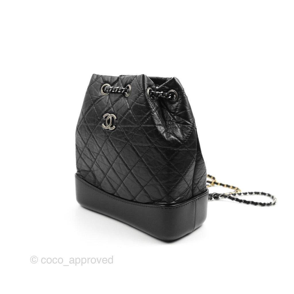 Chanel Small Gabrielle Backpack Black Aged Calfskin