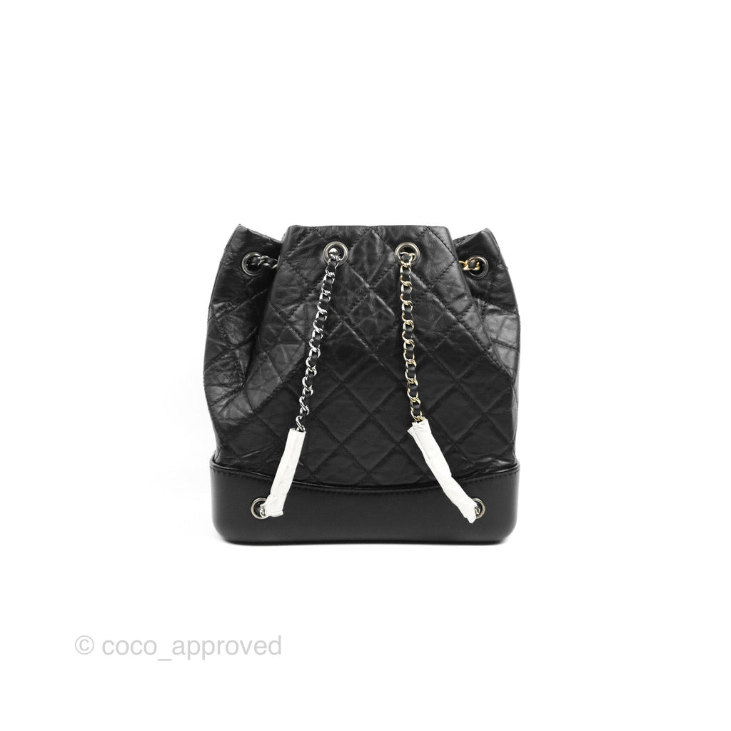 Chanel Small Gabrielle Backpack Black Aged Calfskin