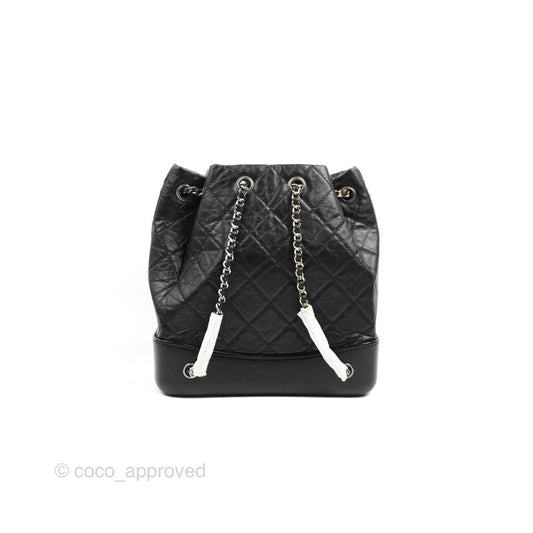 Chanel Small Gabrielle Backpack Black Aged Calfskin