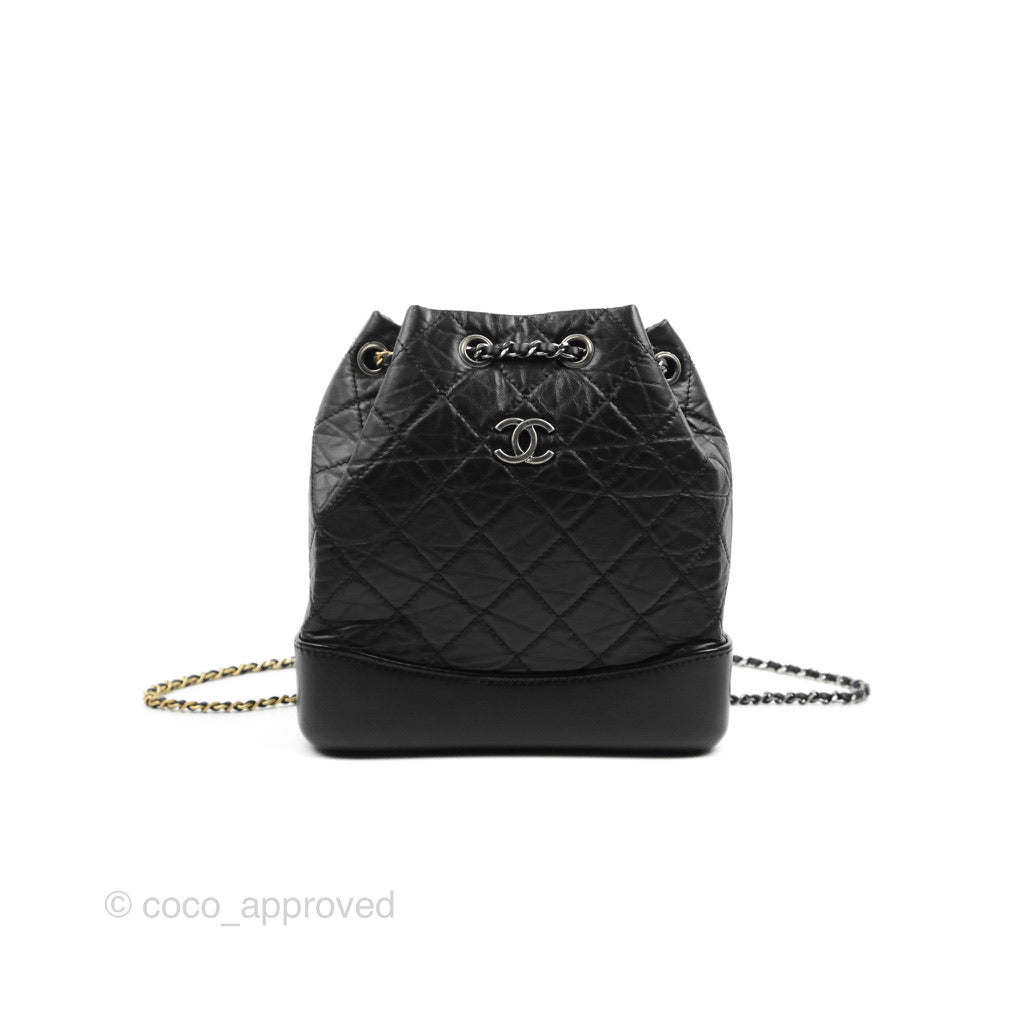 Chanel Small Gabrielle Backpack Black Aged Calfskin