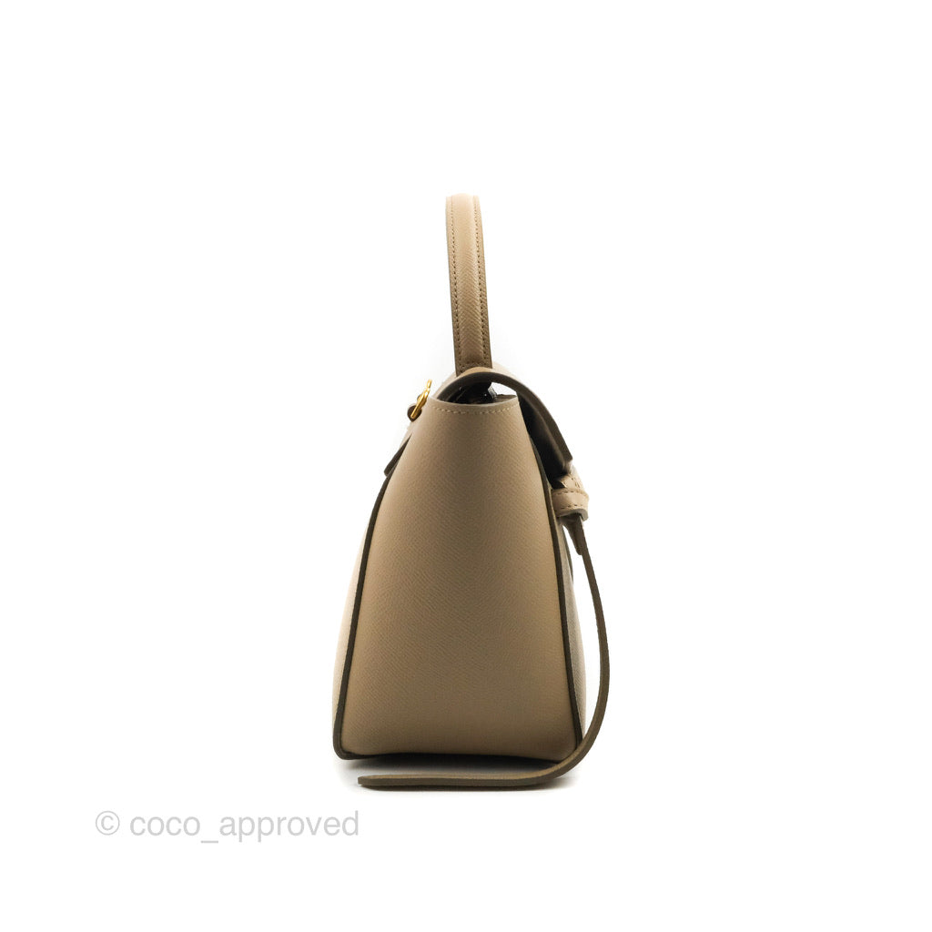 Celine Grained Calfskin Nano Belt Bag Light Taupe Gold Hardware