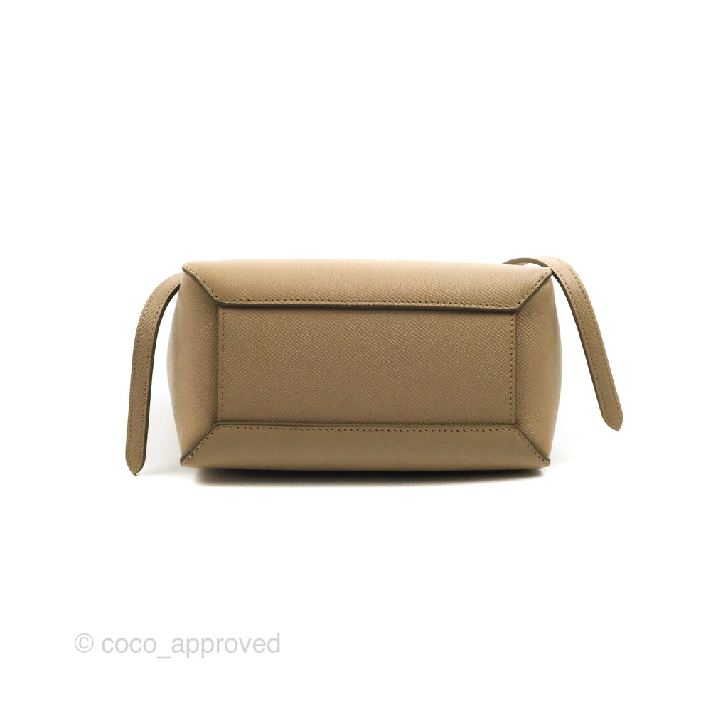 Celine Grained Calfskin Nano Belt Bag Light Taupe Gold Hardware
