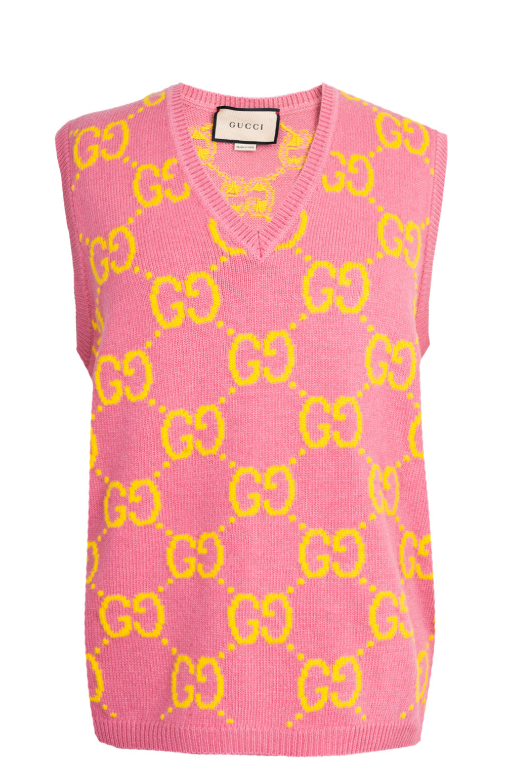 Luxury Gucci Trending 2025 GG Knit Vest Wool Pink