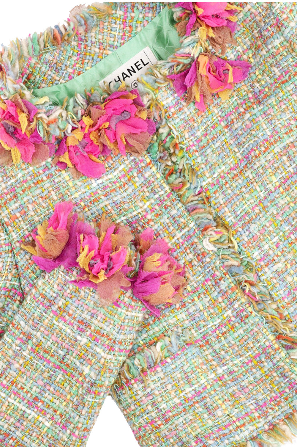 CHANEL Jacket Multicolor Tweed Green 01A