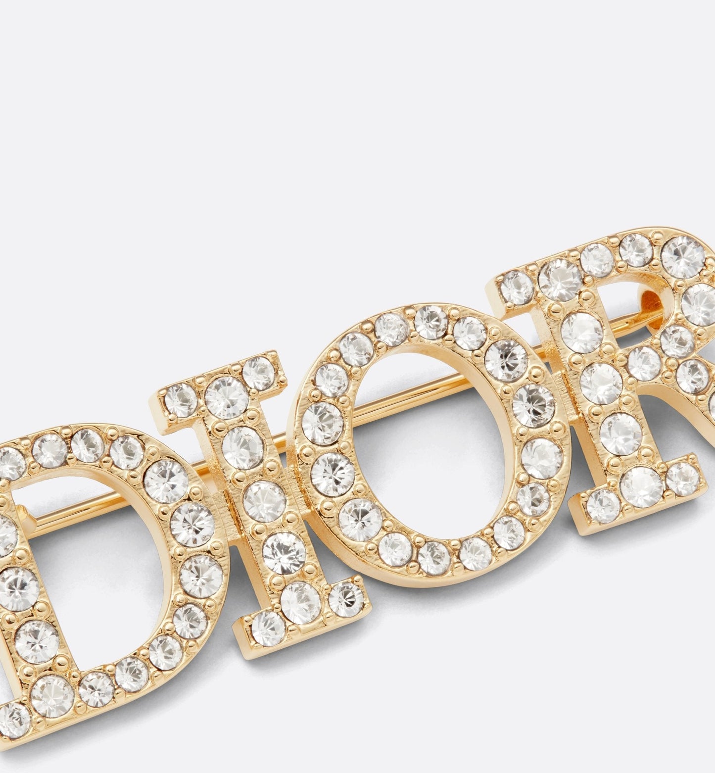 Luxury DiorEvolution Brooch Gold Finish Metal And White Crystals