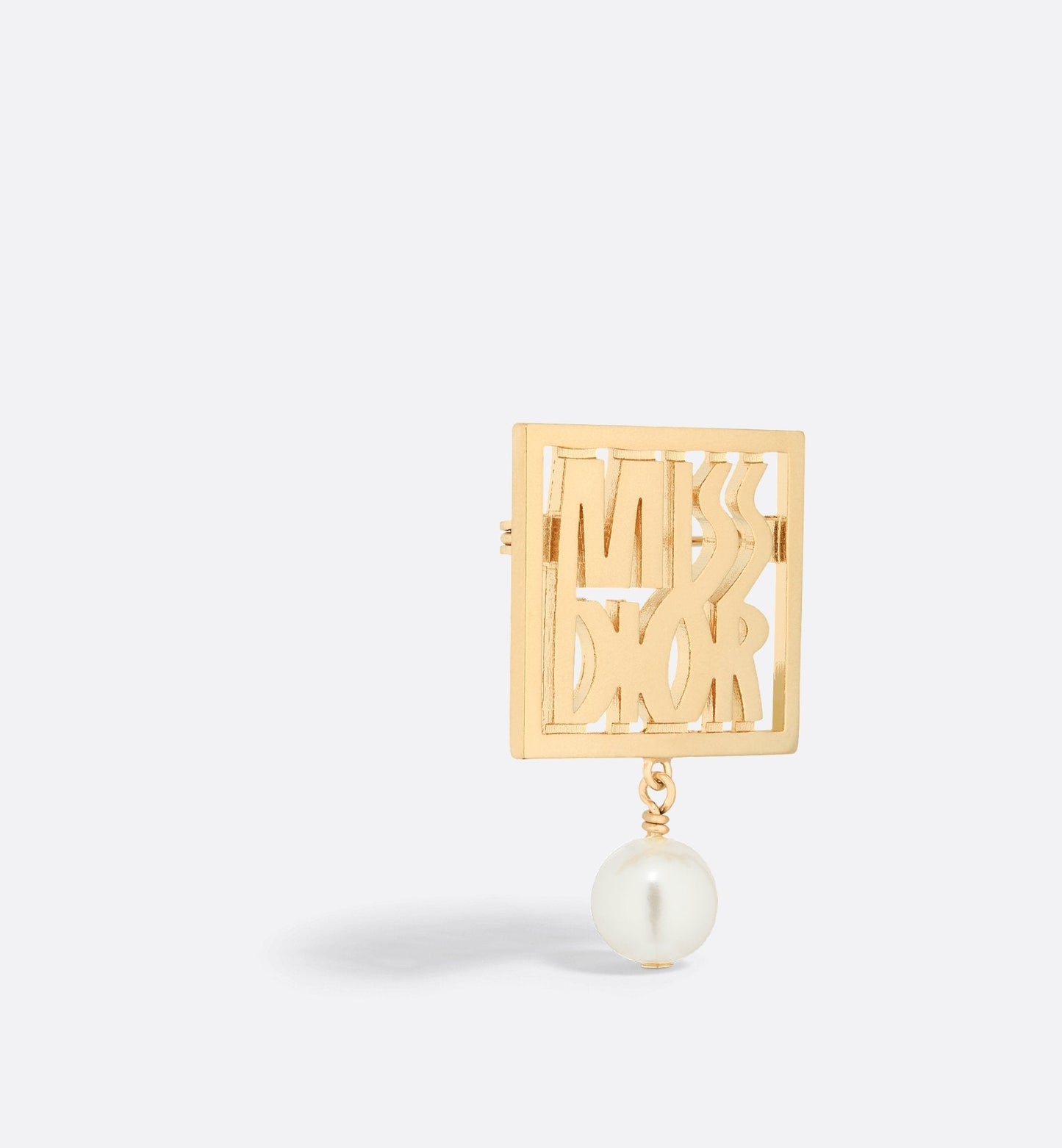 Miss Luxury Dior Brooch Gold Finish Metal And A White Resin Pearl