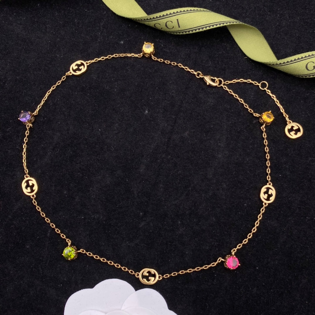 Luxury Gucci INTERLOCKING G BRACELET GEMSTONES