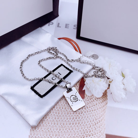 Luxury Gucci GG GHOST STERLING SILVER SKULL NECKLACE