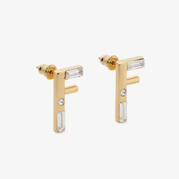Luxury FendiF FIRST EARRINGS GOLD DIAMOND