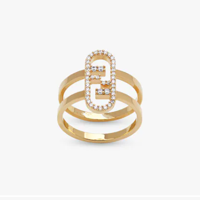 Luxury FendiFEN O'LOCK GOLD DIAMOND RING