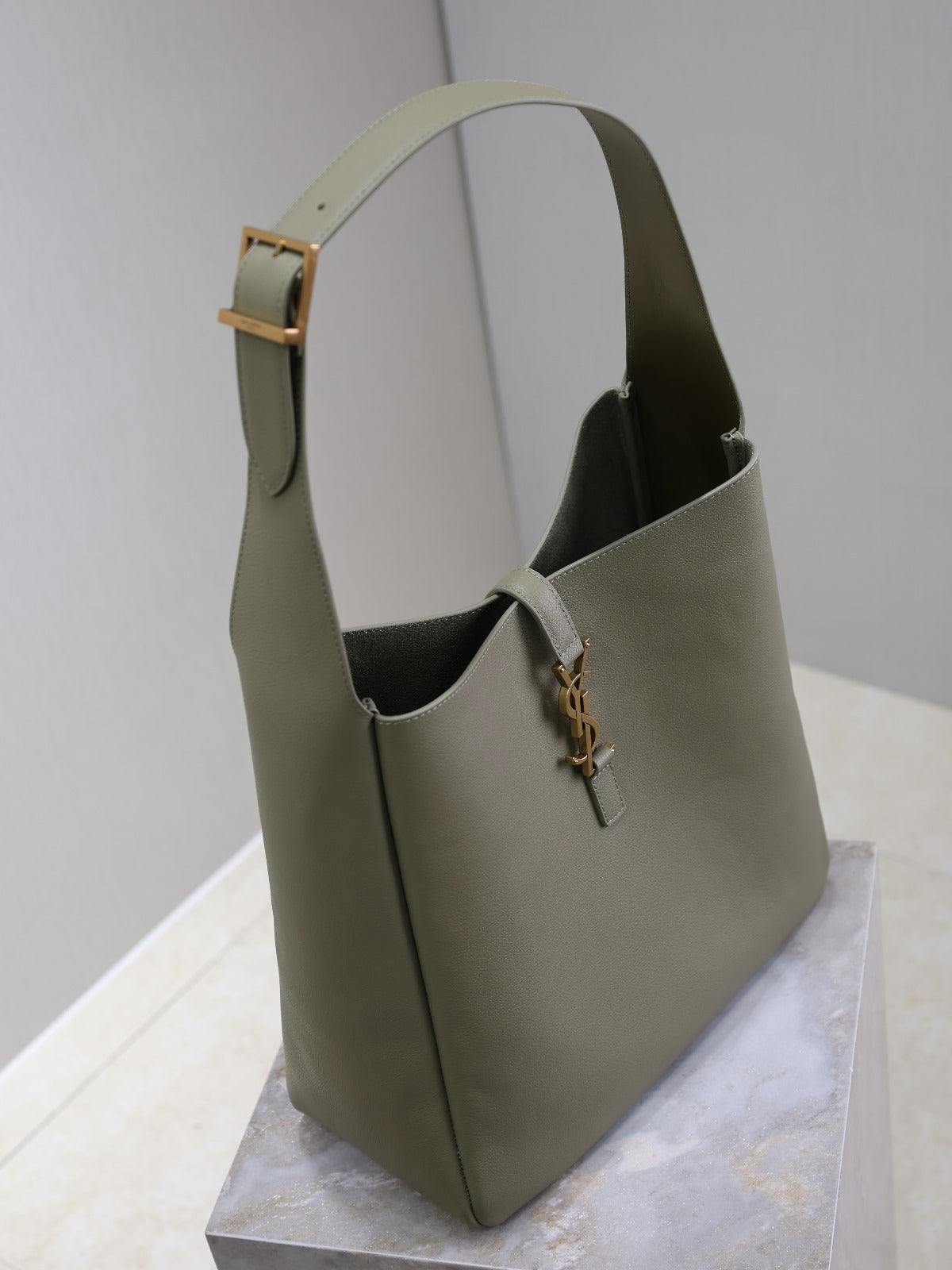 Luxury Saint Laurent Le 5a7 Large 30cm Moss Green Calfskin