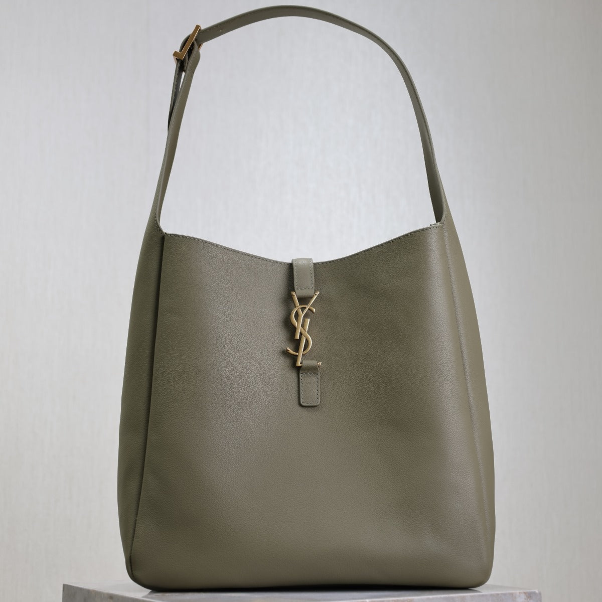 Luxury Saint Laurent Le 5a7 Large 30cm Moss Green Calfskin