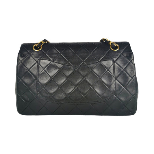 Luxury Chanel Classic Double Flap Medium Black Lambskin Gold