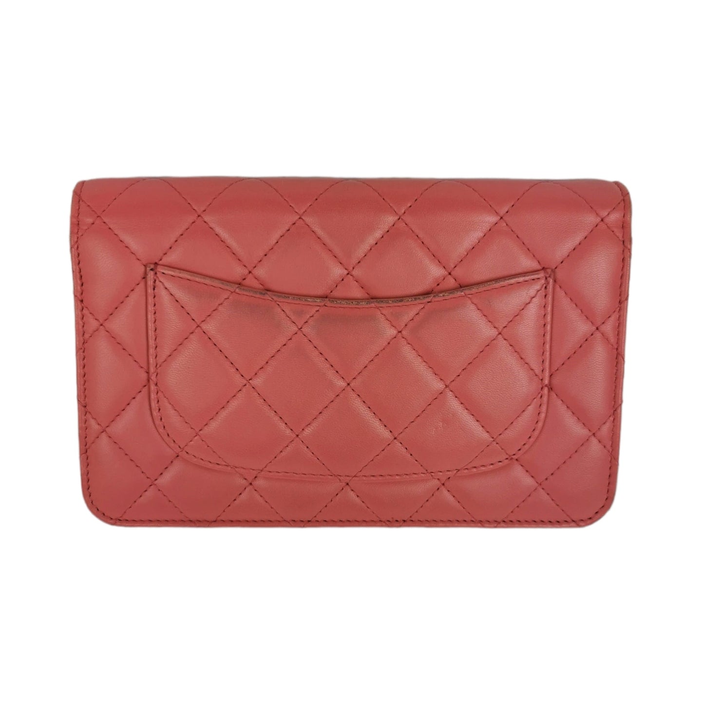 Luxury Chanel WoC Pink Lambskin Silver