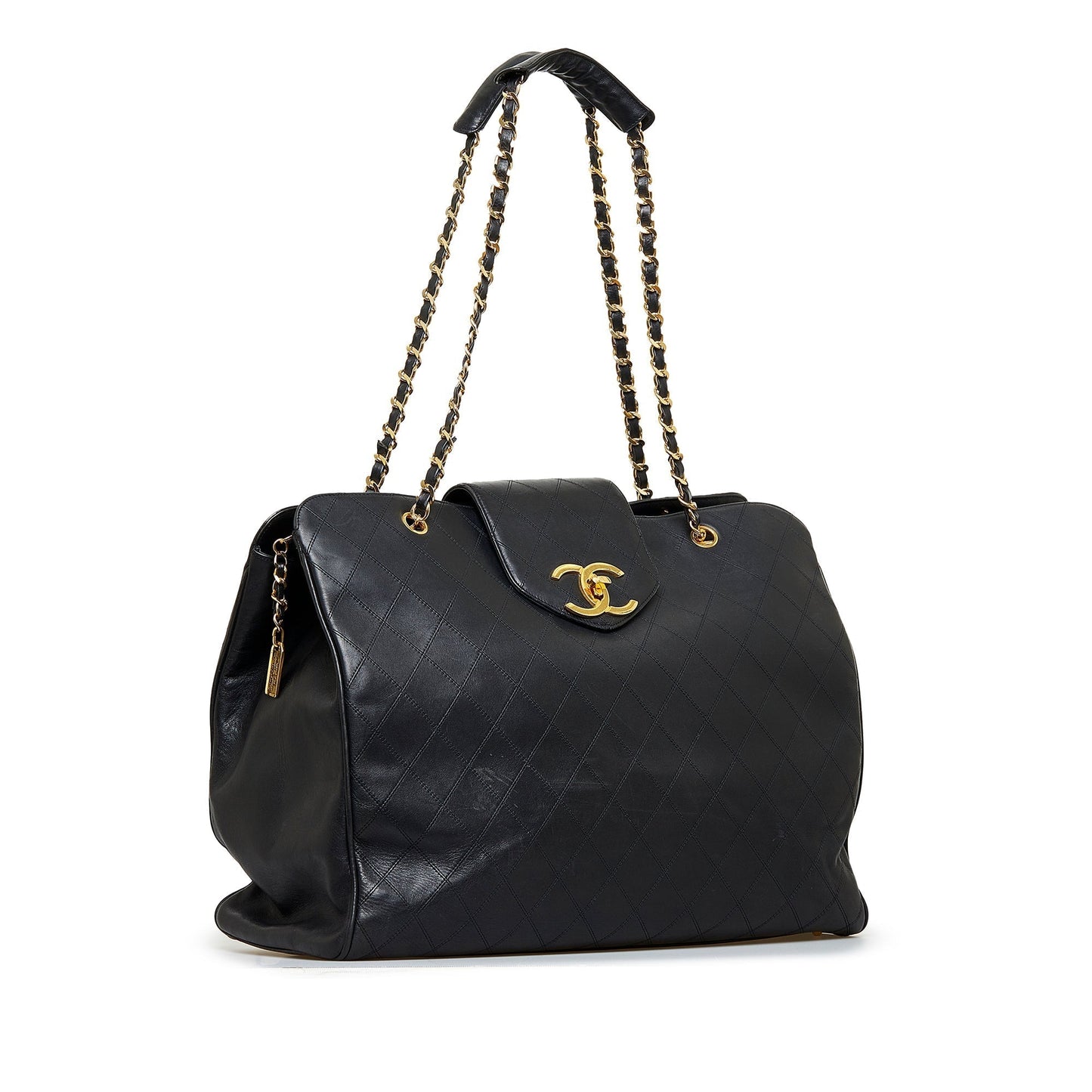 Luxury Chanel Supermodel Weekender XL Black Lambskin Gold