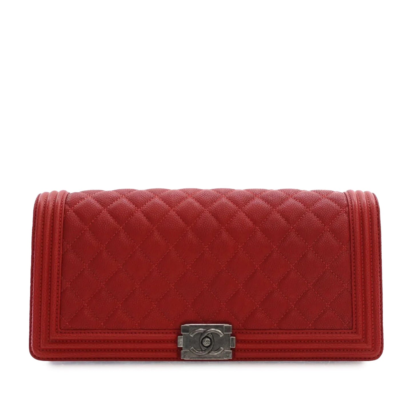 CHANEL Quilted Caviar Boy Clutch Clutch Bag