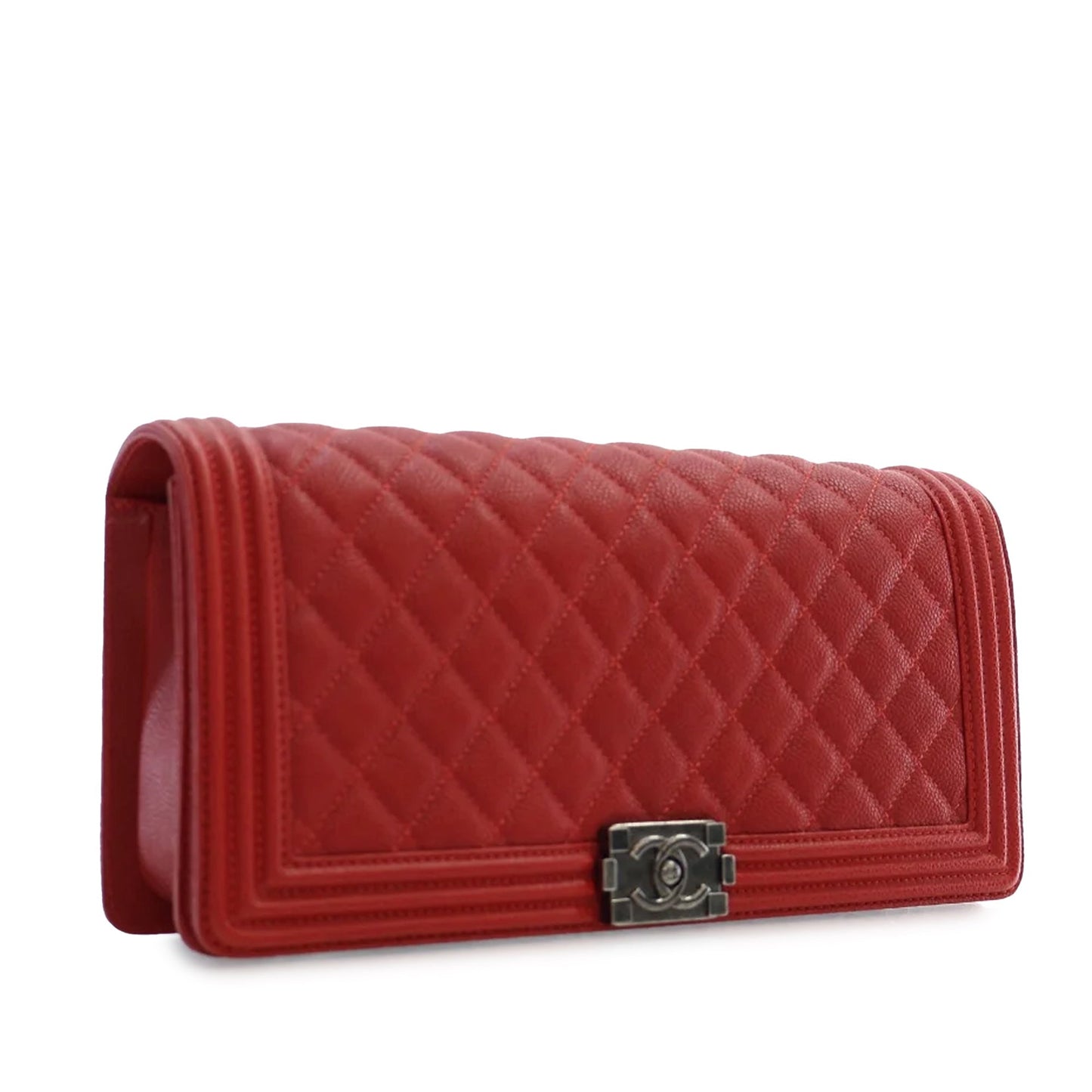 CHANEL Quilted Caviar Boy Clutch Clutch Bag